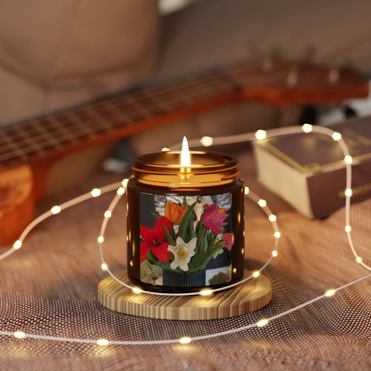 Floral Bouquet Soy Candle — Amber Jar Scented Candle (Multi-Scents)